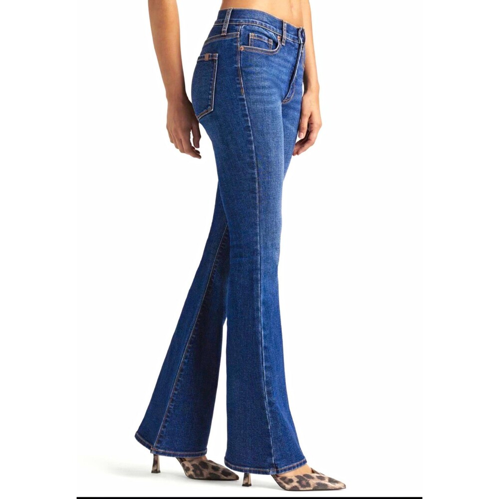 Old Navy Women’s High-Rise Wow Flare Blue Medium Wash Cotton Denim Jeans 8